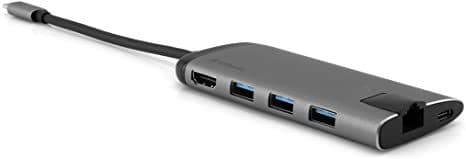Verbatim USB-C Multiport HUB with LANUSB 3.0 Type-C to HDMI Adapter and Multiport HUB