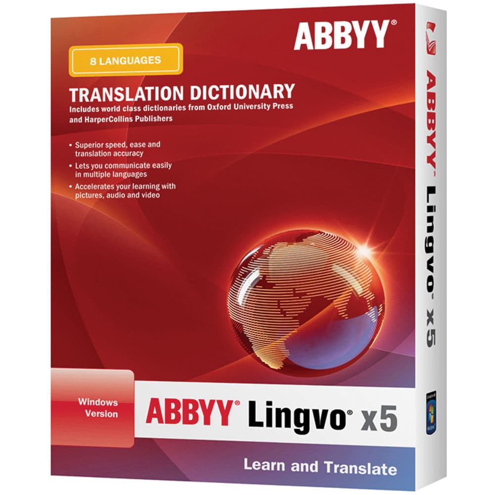 ABBY Lingvo X5 English Home version 1-Desktop, English, Russian translator