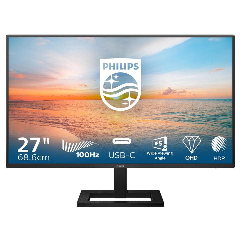 Philips 27E1N1600AE/00 WLED IPS monitor, 27" 4ms WQHD USB-C monitor with PD 65Wt
