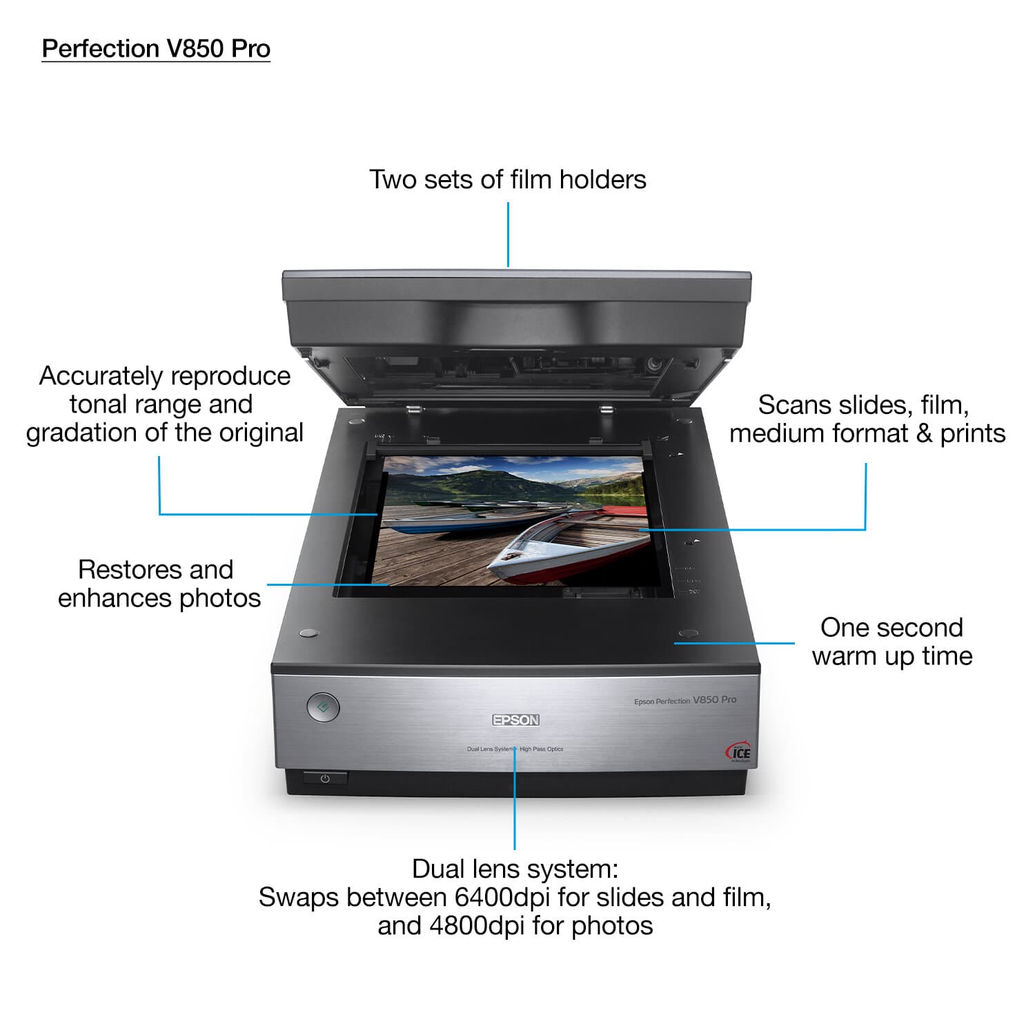 Epson Perfection V850 Pro A4 Film and Photo Matrix CCD tecnology Scanner