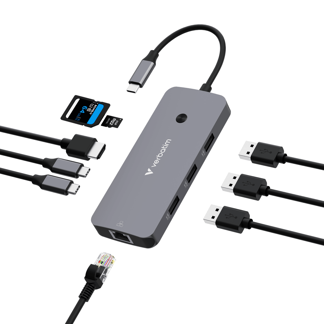 Verbatim USB-C Multiport HUBUSB 3.2 Type-C to HDMI Adapter and Multiport HUB