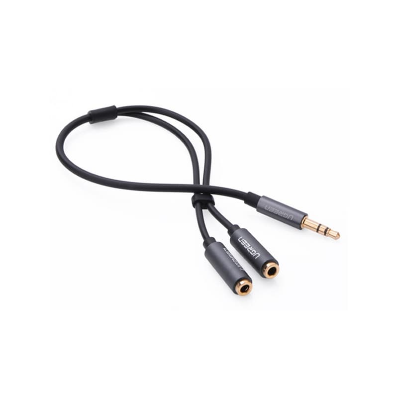 UGreen 20816Gold Plated, 3.5mm audio cable - adapter 4pin to 2x 3pin