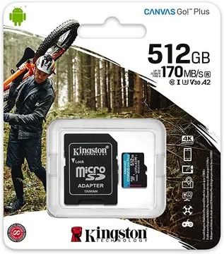 Kingston SDCG3 512Gb (U3, UHS-I, V30, A2) MicroSD/XC High Speed